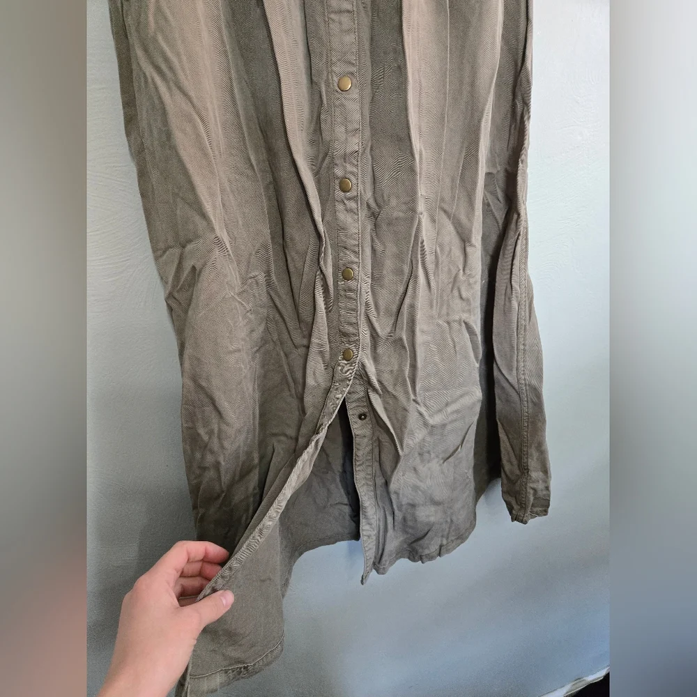 Pistola• Olive Green Maxi Skirt Woth Gold Front Buttons. Sz S - Picture 4 of 8